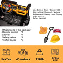 24V Ride On Dump Truck, 24inch-2 Seater Ride On Car for Kids w/Remote Control 4WD/2WD Up to 5 Mph, 24v Ride on Toys for Big Kids w/Electric Dump Bed Extra Shovel Traffic Cones (Yellow) by TinyTreasures Baby Boutique