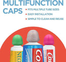 Chrome Cherry SqueezMe Self-Closing Toothpaste Caps, Silicone Lid for Kids & Adults, No Mess Toothpaste Dispenser, Easy Squeezer Cap for Tubes, Bathroom Accessory, Glitter, Pack of 6