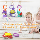 Baby Toys, Cartoon Animal Hanging Rattle Toys, Handbells Baby Rattles, Baby Bed Crib Car Seat Travel Stroller Toys for Infant, Best Birthday Gift for Newborn, 4 Pack by TinyTreasures Baby Boutique
