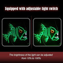 Fish Neon Sign LED Skeleton Fish Neon Light for Wall Decor Dimmable Green Fish Bones Light Up Sign for Living Room Game Room Restaurant Man Cave Art Wall Decoration (16.7 ''*12.8 '') by CozyNest Decor