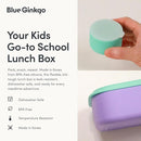 BLUE GINKGO Silicone Lunch Box Set – Durable Heavy-Duty Silicone Bento Box, Microwave, Freezer, Dishwasher Safe – Airtight, BPA Free (Made in Korea, Purple) by TinyTreasures Baby Boutique