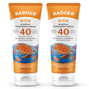 Badger Kids Mineral Sunscreen Cream SPF 40, 98% Organic Ingredients, Zinc Oxide Sunscreen for Kids Face & Body, Water Resistant, Reef Friendly, Hawaii Approved Sunblock, 2.9 fl oz, 2-Pack by TinyTreasures Baby Boutique