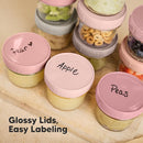 KeaBabies 6pk 4oz Glass Baby Food Containers with Lids - Leak-Proof, Microwavable Small Glass Jars, Baby Purees & Toddler Snack Storage Containers, BPA-Free, Dishwasher & Freezer Safe (Roseate) by TinyTreasures Baby Boutique