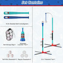 3-in-1 Baseball Set for Kids: Hanging Batting Tee + T Ball Stand Set Auto Ball Launcher for Toddlers & Youth Adjustable Height with 6 Balls 2 Bats Outdoor&Indoor Toys Sports Gifts for 3-12 Years Old by TinyTreasures Baby Boutique