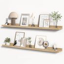 Floating Shelves for Wall, Picture Ledge Shelf 48 Inch Solid Wood Set of 2, Rustic Wall Shelves with Lip, Kids Bookshelf, Photo & Picture Live Edge Floating Shelves for Bedroom, Living Room, Kitchen by CozyNest Decor