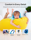 Belkin SoundForm Mini Kids Wired Headphones w/USB C to 3.5mm Dongle, Built-in Mic & Fun Stickers, 85dB Max Volume – for Online Learning, Travel, Compatible w/iPhone 16, iPad, Galaxy S25, etc - Blue by TinyTreasures Baby Boutique
