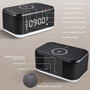 Alarm Clock Speaker Wireless Charger, Digital Alarm Clocks Bedrooms Bluetooth, Alarm Clock Dimmable Light Bedrooms Dual Alarm Snooze Dimmer 12 24H RGB Night Light Bluetooth USB AUX, Black by TinyTreasures Baby Boutique