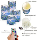 Ystardream Monet's Water Lily Flameless Candles with Timer Led Candles Flickering 4 Candle Sets for Home Decor,18 Key Remote Control，Dancing Flame, True Wax, Battery Powered. by GreenHaven Gardens