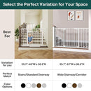 Cumbor 29.7-46" Baby Gate for Stairs, Toddler Safety Essentials for The House, Auto Close Dog Gate for Doorways, Mom's Choice Awards Winner-Easy Install Pressure Mounted Pet Gates for Dogs, White by TinyTreasures Baby Boutique
