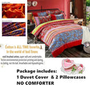 ABREEZE 3Pcs Bohemia Retro Bedding Ethnic Vintage Floral Duvet Cover Boho Bedding 100% Brushed Cotton Bedding Sets Damask Paisley Coloful Mandala Down Comforter Cover,King by CozyNest Decor