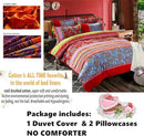 ABREEZE 3Pcs Bohemia Retro Bedding Ethnic Vintage Floral Duvet Cover Boho Bedding 100% Brushed Cotton Bedding Sets Damask Paisley Coloful Mandala Down Comforter Cover,Twin by CozyNest Decor