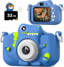 Upgrade Dinosaur Kids Camera, Christmas Birthday Gifts for Girls Boys 3-12, 1080P HD Selfie Digital Video Camera for Toddlers, Cute Portable Little Girls Boys Gifts Toys for 3 4 5 6 7 8 9 Years Old by TinyTreasures Baby Boutique