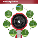 RESTMO Garden Hose Nozzle, Heavy Duty Metal Water Hose Nozzle with 7 Adjustable Spray Patterns, High Pressure Hand Sprayer with Flow Control, Best for Watering Plants & Lawns, Washing Cars & Pets, Red by GreenHaven Gardens