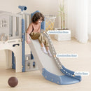 YUFU 8 in 1 Toddler Slide Set, Kids Slide for Toddlers Age 1-3, Toddler Playset with Climber, Basketball Hoop and Ball, Outdoor Indoor Playground for Toddlers 1-3 (Blue+Gray) by TinyTreasures Baby Boutique
