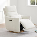 CHITA Swivel Rocker Recliner Chair, Power Nursery Glider Recliner, Nursery Rocking Chair with Adjustable Power Headrest, FSC Certified, Solid Wood Base, Cream by TinyTreasures Baby Boutique