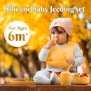 Silicone Baby Feeding Set 6 Pcs, Baby Led Weaning Supplies, Baby Feeding Supplies Set BPA Free, Baby Essentials for Newborn Gift Yellow by TinyTreasures Baby Boutique