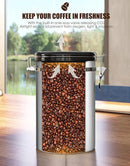 Airtight Coffee Canister, HAIOOU 22OZ Large Stainless Steel Coffee Bean Storage Container with Date Tracker, Measuring Scoop, 6Pcs CO2 Valves and Mini Tongs for Beans, Grounds, Sugar and more - Silver by CozyNest Decor