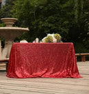 SquarePie Sequin Tablecloth 50 x 72 Inch Red Sparkly Table Linen for Wedding Party by CozyNest Decor