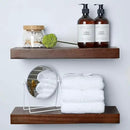 Homeforia Walnut 18 inch Floating Shelf, High End Solid Real Wood 18inch Floating Shelves for Wall Mounted, Dark Brown 18 inches Long Floating Shelves, Heavy Duty Bracket, 18 X 6.5 X 1.75 in, Set of 2 by CozyNest Decor