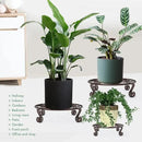 Yimobra 4 Pack Plant Stand for Flower Pot Heavy Duty Potted Holder Indoor Outdoor Metal Rustproof Iron Garden Container Round Supports Rack for Planter (4PC Brown 11.8 x 3.1IN) by GreenHaven Gardens