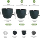 10/9/8 inch Self Watering Pots, Set of 3 Plastic Planters with Mesh Drainage Holes and Deep Reservoir for Indoor Outdoor Garden Plants and Flowers, Black with Green Speckles by GreenHaven Gardens