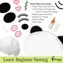 Pinwheel Crafts Beginner Sewing Kit for Kids 8-12 - Easy DIY Panda Pillow Kit - Learn to Sew - Kids Sewing Craft Gifts - Make Your Own Stuffed Animal Panda Plush Toy by TinyTreasures Baby Boutique