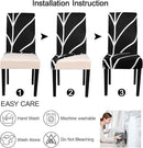 JQinHome Black Chair Covers for Dining Room Set of 4, High Stretch Removable Washable Parsons Chair Slipcover for Home Party Hotel Wedding Ceremony (4PCS, Geometric) by CozyNest Decor