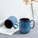 Hasense Coffee Mugs Set of 4, 15 Ounce Porcelain Mug Set with Handle for Morning Coffee Tea and Cocoa, Ceramic Coffee Cups with Beautiful Glaze for Men, Women, Navy by CozyNest Decor