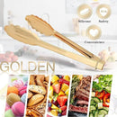 MSY BIGSUNNY 9 Inch Kitchen Food Tongs for Cooking and Serving- Aluminum - Set of 3 (gold-plated) by CozyNest Decor