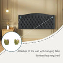 Linen Upholstered Headboard Queen/Full Size Latest Model Wall Mount, Bed Frame Mount, Featuring High-Density Sponge Padding, Luxury Texture Easy Assembly Comfort and Style-Dark Gray by CozyNest Decor