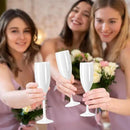 XUWAIDSGN Acrylic Champagne Flutes Toasting Glasses Unbreakable Mimosa Bar Reusable Wine Glasses Vintage Champagne Flutes Stemmed Drinking Cups 5.4 OZ for Christmas Birthday (100, white) by CozyNest Decor