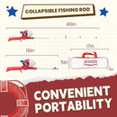 Kids Fishing Pole, Telescopic Fishing Rod, Toddler Collapsible Fishing Rod and Reel Combo with Tackle Box, Fishing Line, Bobber, and Soft Lures for Boy, Girl, Youth, Beginner, Over 4 Years Old by TinyTreasures Baby Boutique