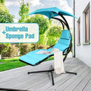 Weatherproof Replacement Cushion Pad and Umbrella for Hanging Lounge Chair Outdoor Chaise Hanging Hammock Chair - Long-Lasting, Fade-Resistant, Quick-Dry, Outdoor Lounge Replacement Set (Light Blue) by GreenHaven Gardens