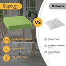 Outdoor Sunbrella Square Corner Seat Cushion, 18.5"x16"x3", Set of 4, Non Slip Seat Cushion Pads with Removable Cover for Patio Furniture, Garden Yard Lawn, Canvas Ginkgo by GreenHaven Gardens
