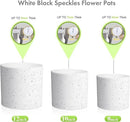 12/10/8 inch Large Plant Pots, 3 Pack Cylinder Deep Flower Pots for Outdoor Indoor Plants, Tall Plastic Planters with Drainage Holes and Saucers for Garden House Plants, Speckled White by GreenHaven Gardens