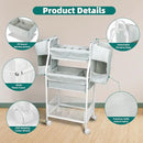 Moteph Rolling Utility Cart with Side Storage - Diaper Organizer, Nursery Essentials, and Craft Organizer (with_Side_Storage) by CozyNest Decor