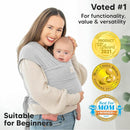 KeaBabies Baby Wrap Carrier - All in 1 Original Baby Carrier Newborn to Toddler Sling, Easy to Wear, Hands Free Bonding, Lightweight, Breathable Infant Wraps (Light Heather) by TinyTreasures Baby Boutique