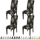 JQinHome Dining Chair Slipcover, High Stretch Removable Washable Chair Seat Protector Cover Set of 4,Chair Covers for Dining Room, Kitchen,Home Party,Wedding Ceremony(Luxe Black, 4PC) by CozyNest Decor