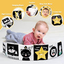 OKOOKO Black and White Baby Book High Contrast Baby Toy 0-6 Months Baby Soft Book Tummy Time Toy Crib Stroller Toy Montessori Sensory Toy Early Education for 0-6 6-12 Months Newborn Baby Infant by TinyTreasures Baby Boutique