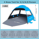 Venustas Beach Tent Sun Shelter for 3/4-5/6-7/8-10 Person, UPF 50+ UV Protection Beach Canopy, Lightweight and Easy Setup Cabana, Portable Shade Tent by TinyTreasures Baby Boutique