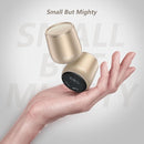 INSMY Small Bluetooth Speaker, Waterproof Mini Portable Wireless Speaker, Punchy Bass Rich Audio Stereo Pairing, Handheld Pocket Size,Built in Mic for Hiking Biking Gift Laptop Tablet (Gold) by TinyTreasures Baby Boutique