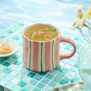 Vibrant Striped Ceramic Coffee Mug - Unique Red Design, 12oz, Microwave & Dishwasher Safe, Perfect for Daily Brews tea or coffee by CozyNest Decor