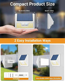 12 Pack Solar Lights Outdoor Motion Sensor, Waterproof Fence Lights with 3 Lighting Mode, Warm White LED Deck Lights for Outside Wall Yard Steps Stairs Garden - White by GreenHaven Gardens