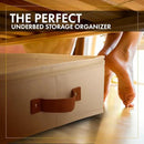 HOMELUX THEORY 2pc Under Bed Storage Containers, Bedroom Under the Bed Drawer Storage Organizer with Bins and Lids, Large Underbed Clothes Storage Box Ideal for Blanket, Fabric, & Shoes (Ivory) by CozyNest Decor