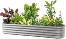 8x2ft Oval Galvanized Raised Garden Bed Kits 16" Tall Outdoor Large Metal Modular Planter Box 9-in-1 Raised Beds for Gardening,Vegetables,Fruits,Flowers & Herbs (Silver) by GreenHaven Gardens