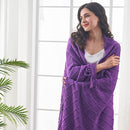 inhand Valentine's Day Gifts Throw Blanket Purple for Couch, Soft Living Room Home Decor Twin Size Knitted Blanket, Outdoor Lightweight Breathable Summer Blanket, Farmhouse Woven Decorative, 60"x80" by CozyNest Decor
