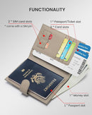 RFID Passport Holder Travel Wallet for Women, Leather Passport Cover Wallet with Card Holders SIM Slots,Zippered Coins Pocket and Cash Slot Slim Compact Travel Wallet (Eephant Grey) by TinyTreasures Baby Boutique