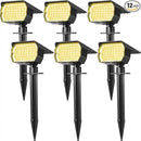 Solar Spot Lights Outdoor Waterproof IP65, 6 Pack Landscape Spotlights with 46 LEDs, 3 Modes Auto On/Off Solar Powered Flood Lights for Outside Pathway, Yard, Garden, Walkway (Warm White) by CozyNest Decor
