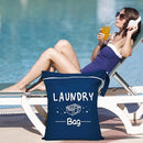 2 Pcs Large Travel Laundry Bags - Waterproof Wet Dry Bags for Gym Clothes, Swimming, Yoga (Wine+Navy) by TinyTreasures Baby Boutique