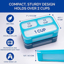 Mini Bento-Box Snack Boxes Set of 2 | Small Portion Lunch Containers for Kids Boys Girls Toddlers | BPA Free | Navy & Blue by TinyTreasures Baby Boutique